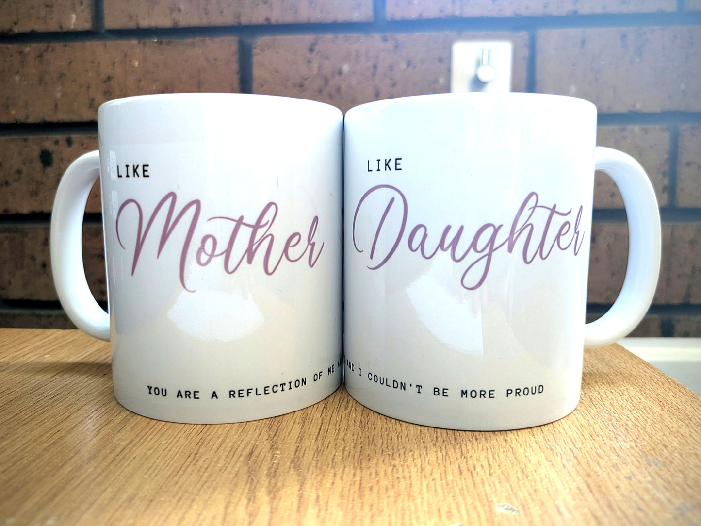 Set Of 2 x Mugs Personalized Mum Daughter Mugs - 11oz Ceramic Mug for Mothers Day