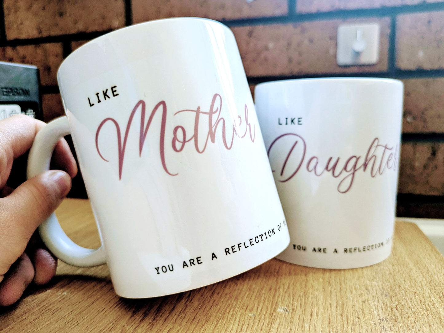 Set Of 2 x Mugs Personalized Mum Daughter Mugs - 11oz Ceramic Mug for Mothers Day