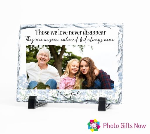 Personalised Memorial Photo Slate || Rectangle 19 x 14 cm