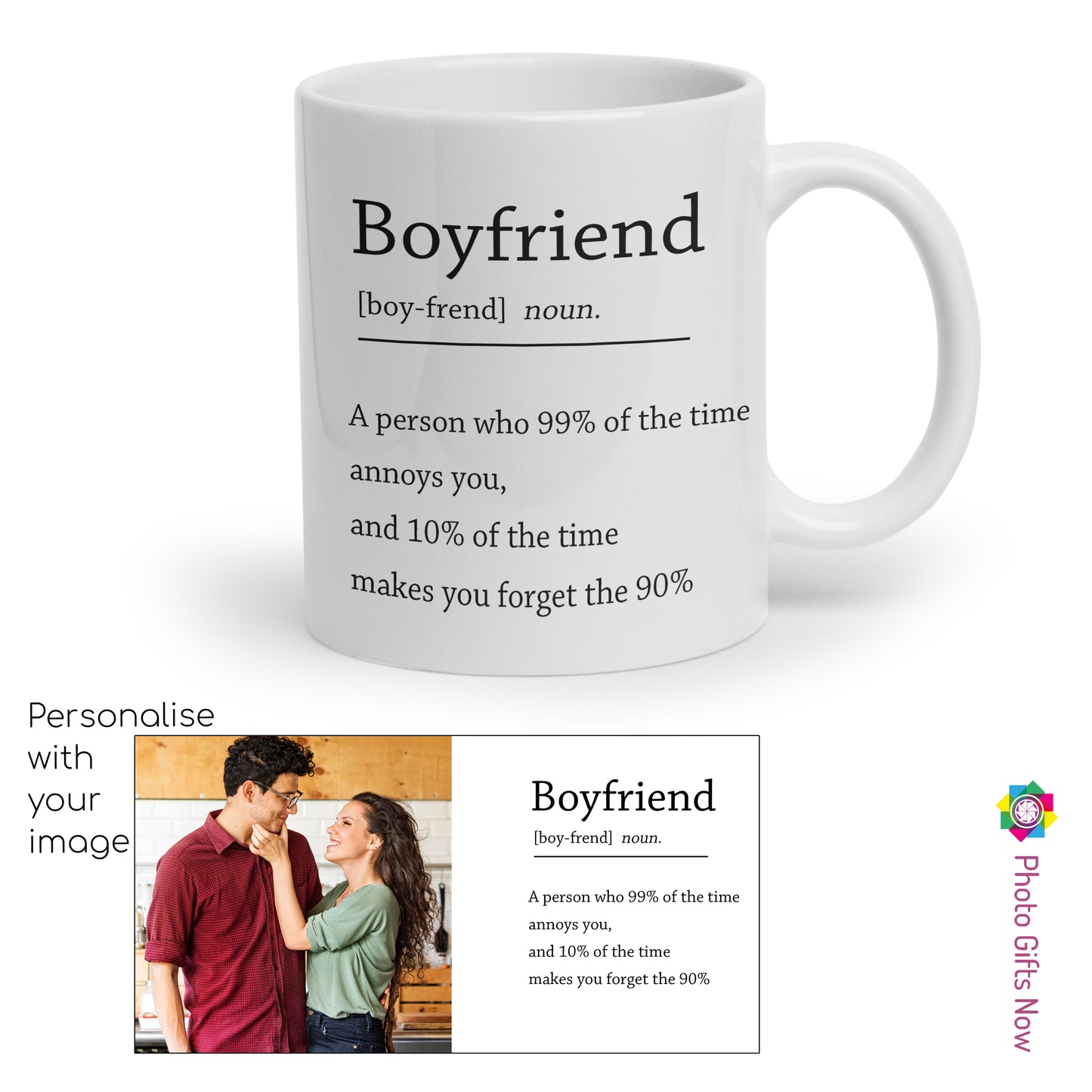 Personalised Valentines Day Mugs | For Him | 11oz Mug | Your Image Design Gift Present|