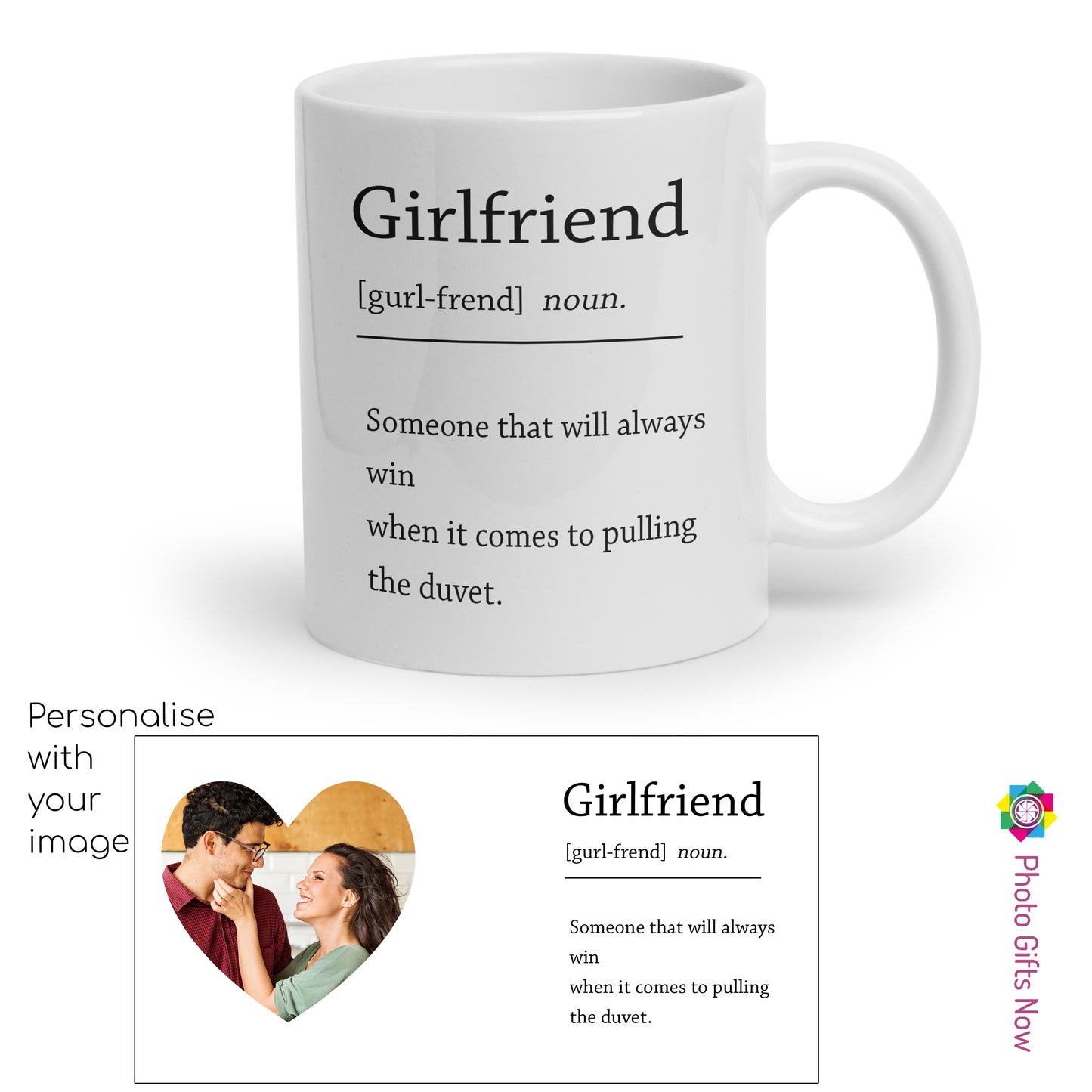 Personalised Valentines Day Mugs | For Her | 11oz Mug | Your Image Design Gift Present|