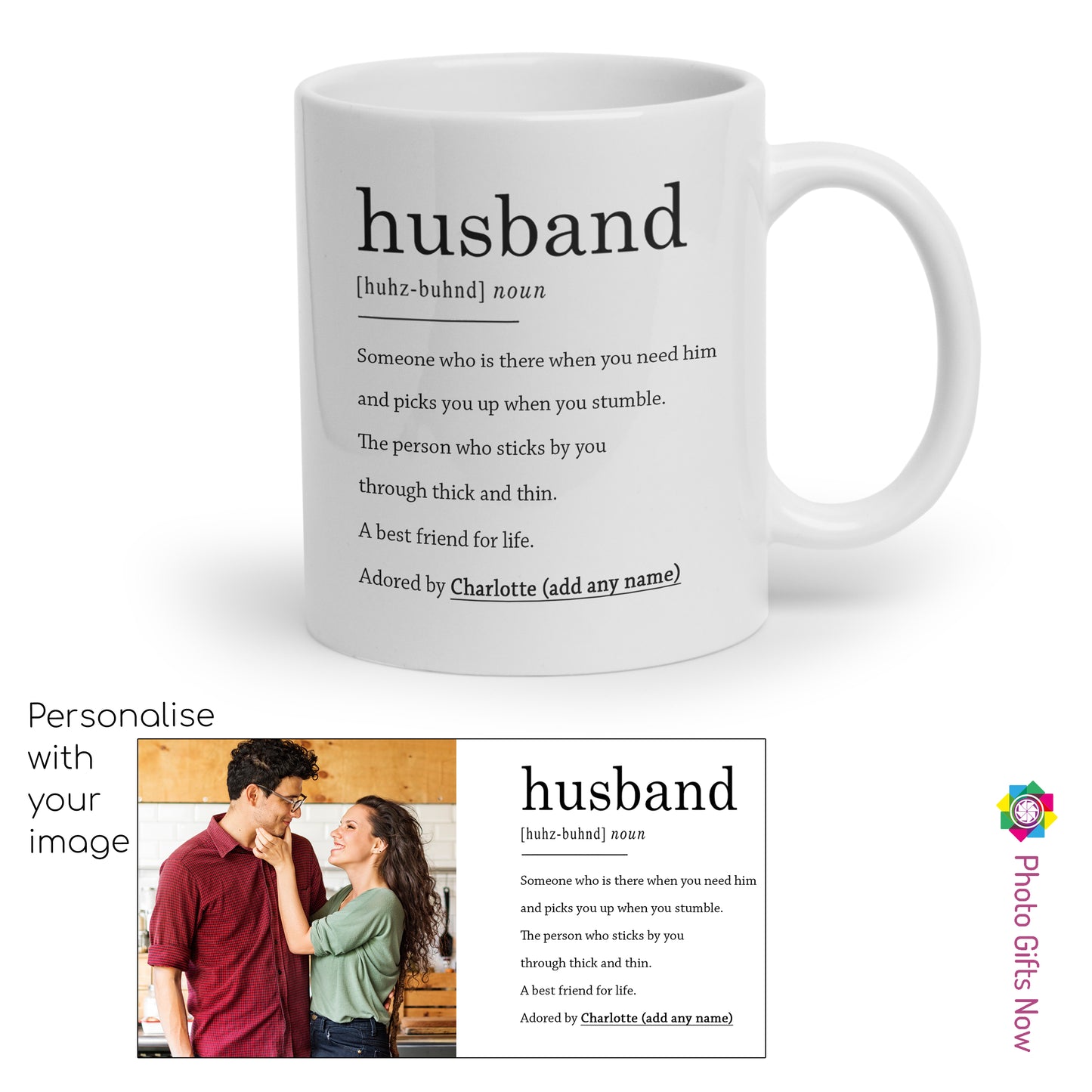 Personalised Valentines Day Mugs | For Him | 11oz Mug | Your Image Design Gift Present|