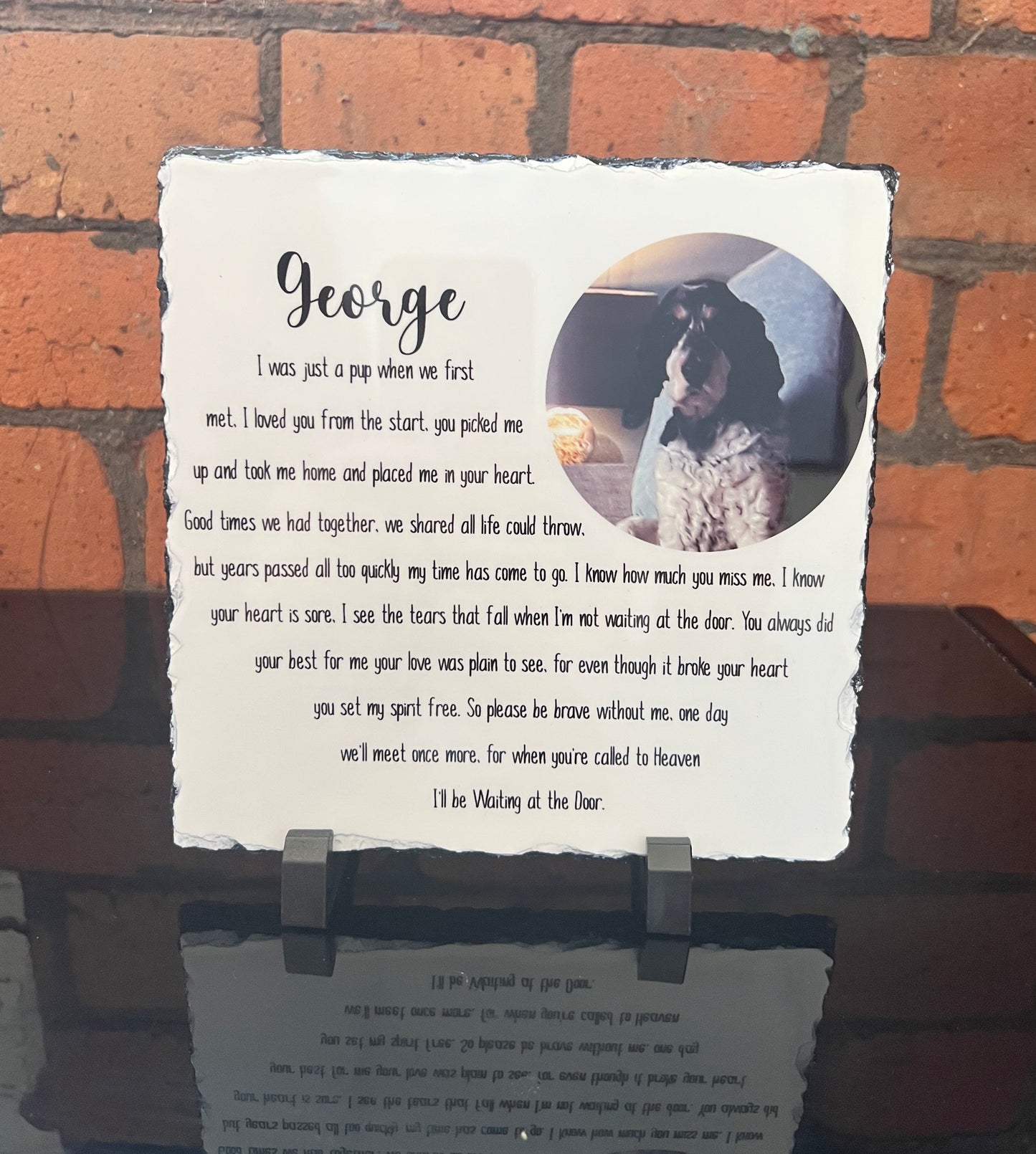 Pet Memorial Slate || Square Slate || Poem