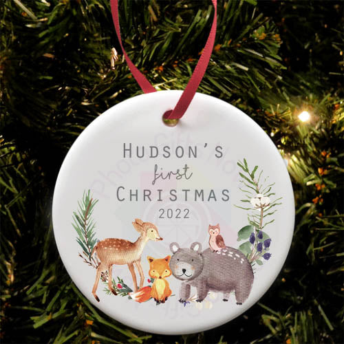 Personalised Christmas Bauble || First Christmas || Ceramic Decoration || Tree Decoration