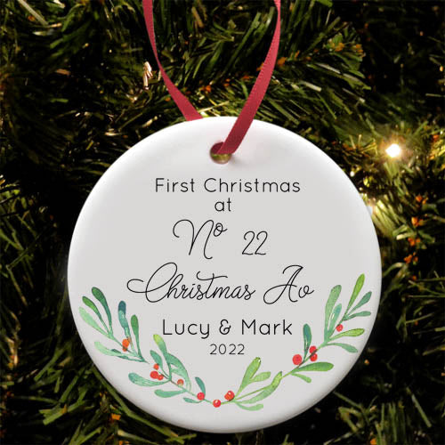 Personalised Christmas Bauble || First Christmas || Ceramic Decoration || Tree Decoration