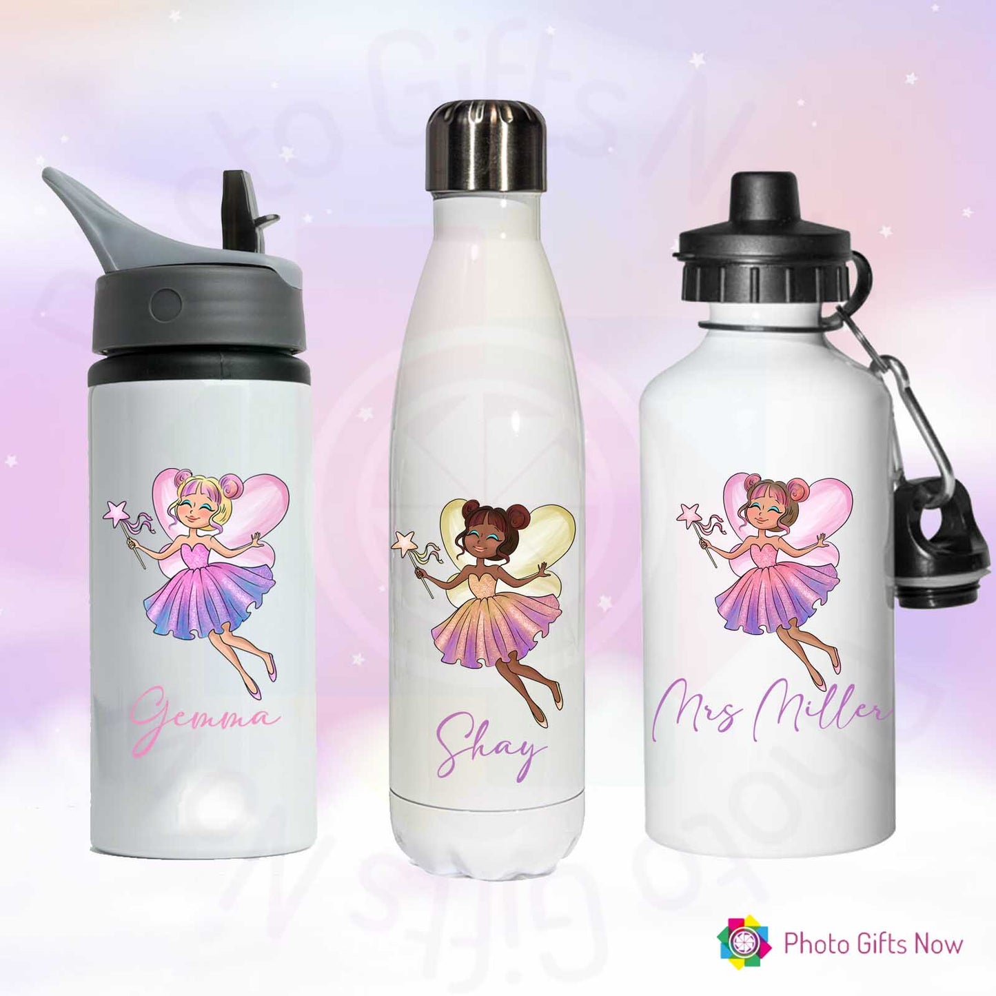 PERSONALISED Fairy Water Bottle || 625ml, 600ml, 500ml || BPA free