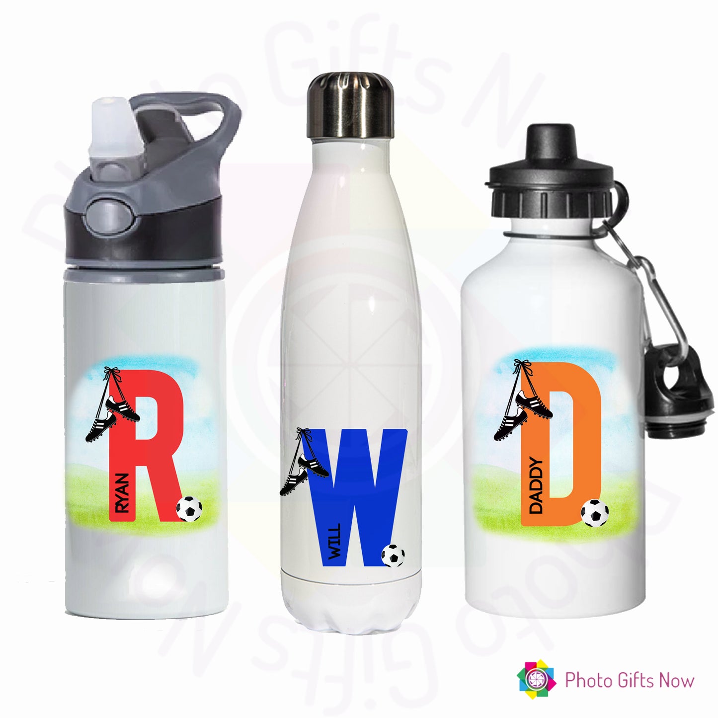 PERSONALISED Football Water Bottle || 625ml, 600ml, 500ml || BPA free