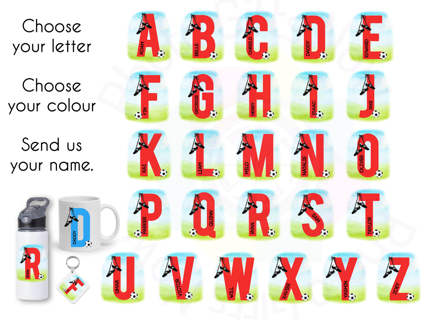 PERSONALISED Football Water Bottle || 625ml, 600ml, 500ml || BPA free