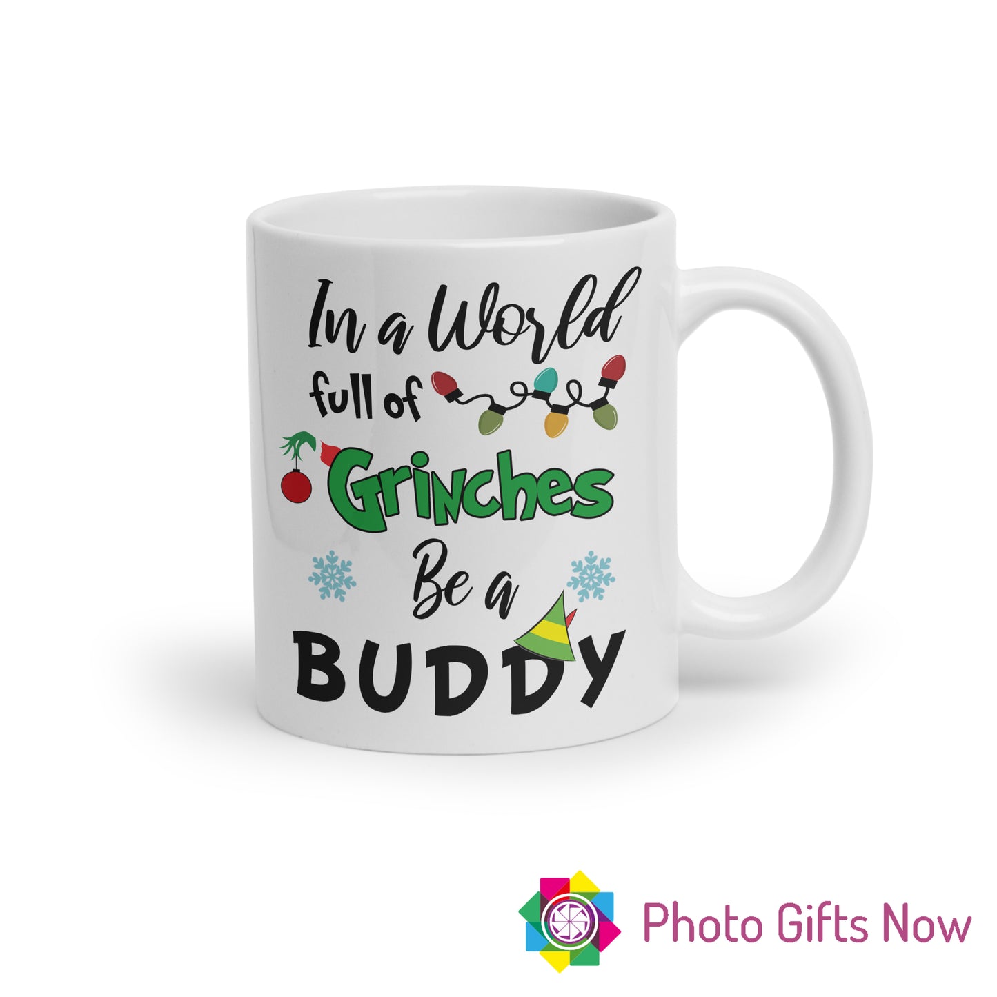 Christmas Grinch, Buddy the elf Movie Mug | Christmas Mug | Tea/ Coffee Cup |