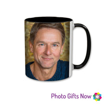 Load image into Gallery viewer, Personalised 11oz Black OR Pink Mug || Own Photo