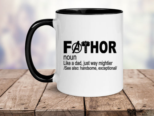 FaThor Mug || Black Handle || Dad Gift