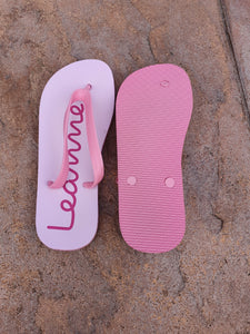 Personalised Flip Flops || Ladies || Kids || PINK or BLACK || Island Style.