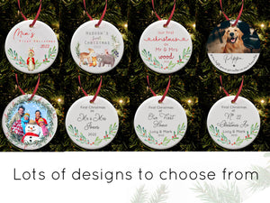 Personalised Christmas Bauble || Pet Memorial Ceramic Decoration || Tree Decoration
