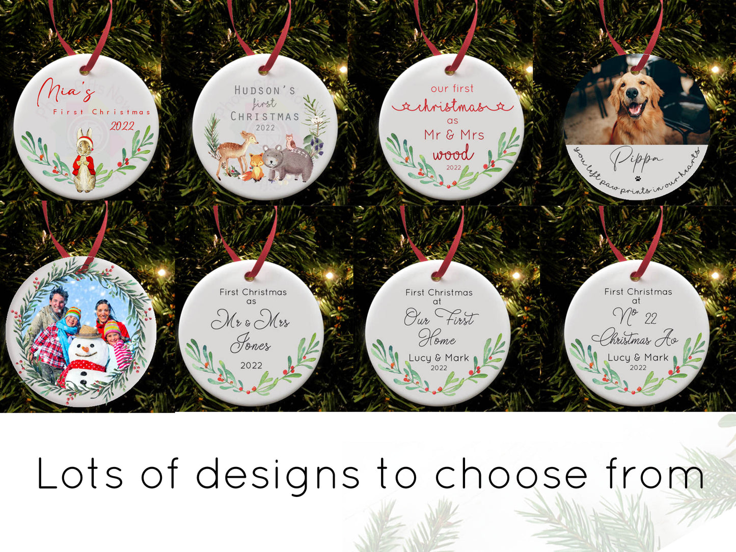 Personalised Christmas Bauble || First Christmas ||  Ceramic Decoration || Tree Decoration