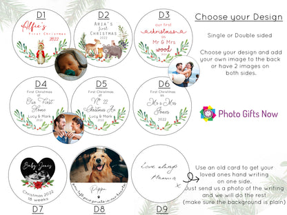 Personalised Christmas Bauble || First Christmas ||  Ceramic Decoration || Tree Decoration