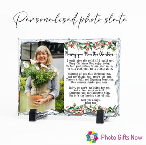 Personalised Memorial Photo Slate || Rectangle 19 x 14 cm