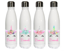 Load image into Gallery viewer, Personalised Stainless Steel 500ml || Bowling Water Bottle ||  Spring Unicorn || Chilly Design