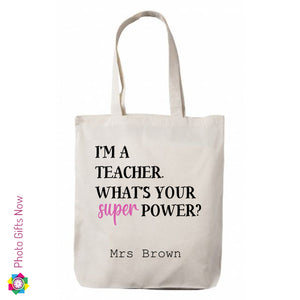 Personalised Tote Bag || Thank you Teacher Luxury Canvas Tote bag