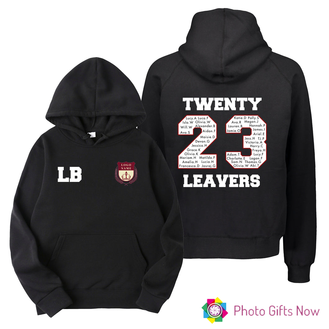 Personalised Leavers Hoodie || Class Of 23 || Grey or Black || Unisex || Adults/Kids ||