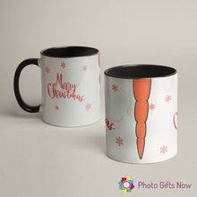 Load image into Gallery viewer, Christmas 11oz Black Handle Mug || Snowman OR Rudolph Nose