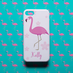 iPhone & Samsung Personalised Phone Case || Flamingo Design.