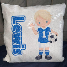 Load image into Gallery viewer, Personalised Sequin Cushion || Magic Reveal || Football Design