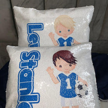 Load image into Gallery viewer, Personalised Sequin Cushion || Magic Reveal || Football Design