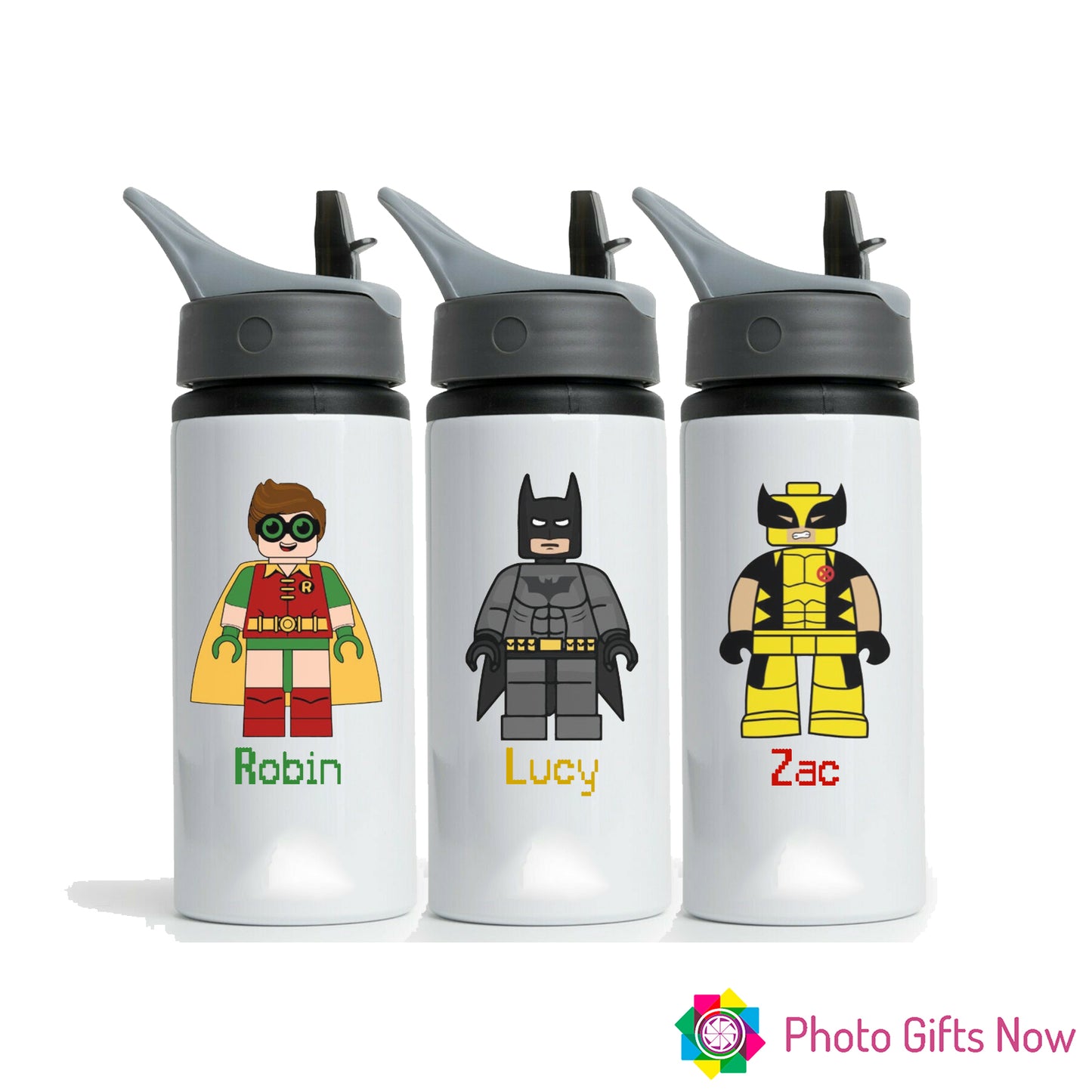 PERSONALISED LEGO Superhero Water Bottle 625ml ||  BPA free