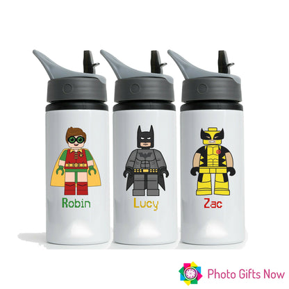 PERSONALISED LEGO Superhero Water Bottle 625ml ||  BPA free
