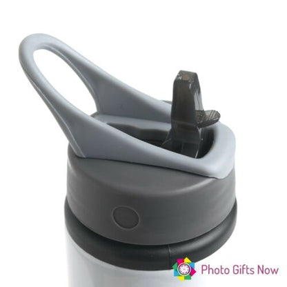 Personalised Metal 625 ml || Flip Top Water Bottle || BPA free || Dinosaur Design