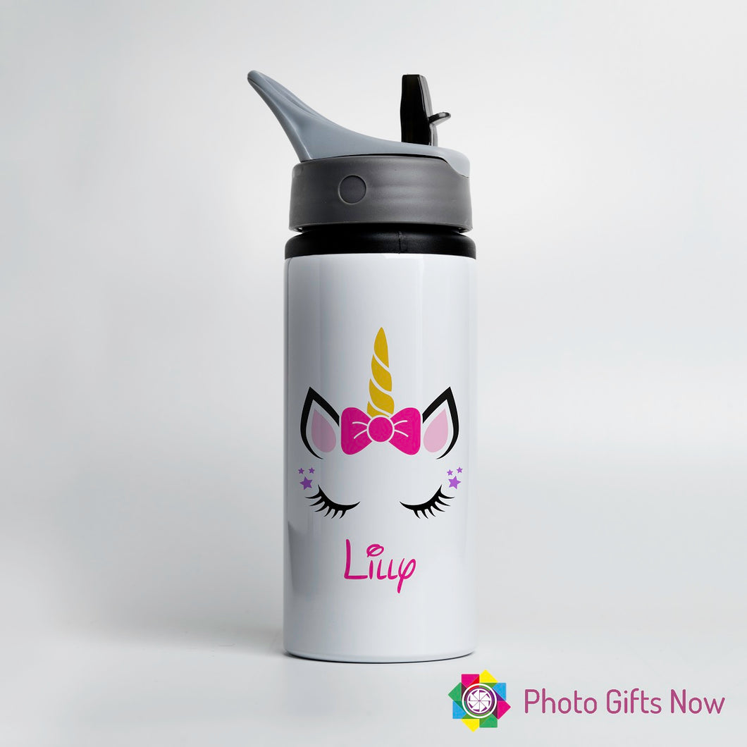 Personalised Metal 625 ml || Flip Top Water Bottle || BPA free || Unicorn
