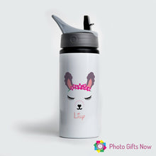 Load image into Gallery viewer, Personalised Metal 625 ml || Flip Top Water Bottle || BPA free || Llama