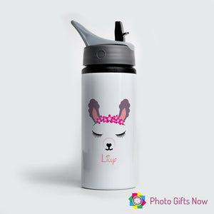 Personalised Metal 625 ml || Flip Top Water Bottle || BPA free || Llama