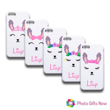 Load image into Gallery viewer, iPhone &amp; Samsung Personalised Phone Case || Llama Design &amp; Name