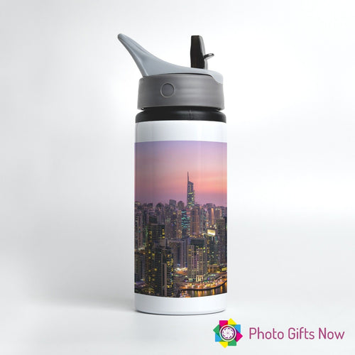 Personalised Metal 625 ml || Flip Top Water Bottle || BPA free || Own Photo || Design || Logo
