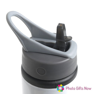 Personalised Metal 625 ml || Flip Top Water Bottle || BPA free || Rocket