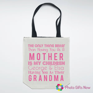 Mum || Grandma  ||  Luxury Canvas Tote bag || Reusable Shopping Bag