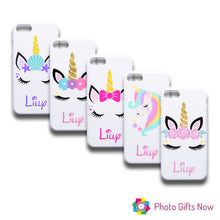 Load image into Gallery viewer, iPhone &amp; Samsung Personalised Phone Case || Unicorn Design &amp; Name