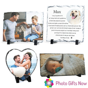Photo Printed Rock Slate Display with Stand || Own Photo || Ideal Gift