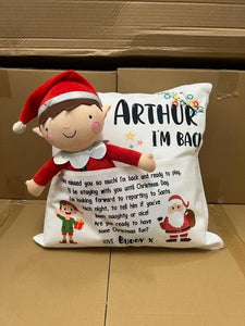 Personalised Christmas Elf Cushion || Return of the Elf || Elf on the Shelf Cushion WITH Insert