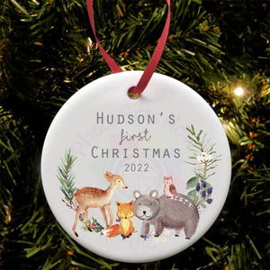 Personalised Christmas Bauble || First Christmas ||  Ceramic Decoration || Tree Decoration