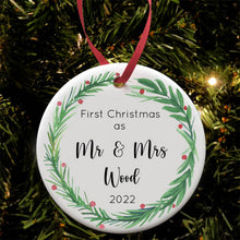 Load image into Gallery viewer, Personalised Christmas Bauble || First Christmas ||  Ceramic Decoration || Tree Decoration