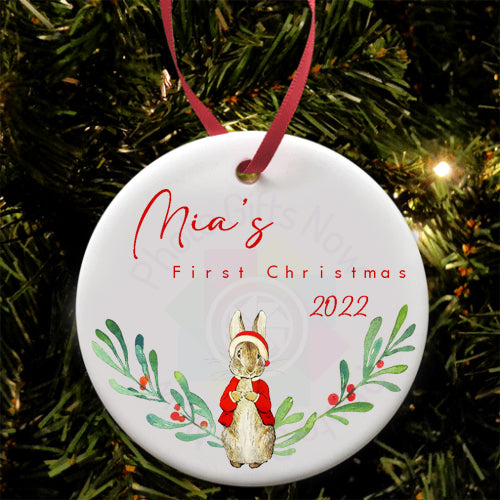 Personalised Christmas Bauble || First Christmas ||  Ceramic Decoration || Tree Decoration