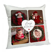 Load image into Gallery viewer, Personalised Christmas Cushion ||  WITH Insert || Christmas at the, First Christmas.