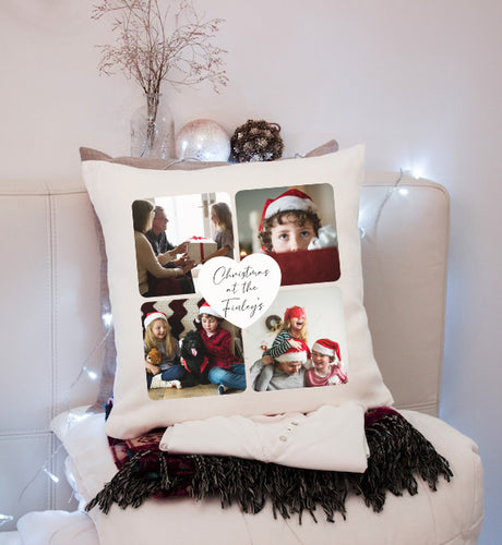 Personalised Christmas Cushion ||  WITH Insert || Christmas at the, First Christmas.