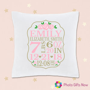 Personalised Luxury Soft White Velvet Cushion || WITH Insert || Announcement