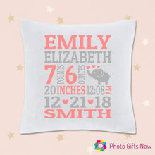 Load image into Gallery viewer, Personalised Luxury Soft White Velvet Cushion || WITH Insert || Announcement