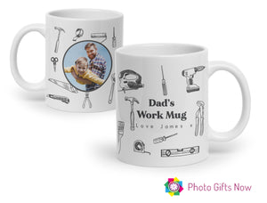 Personalised Dad Work, Tool Mug || Grandad Mug || Custom Cup