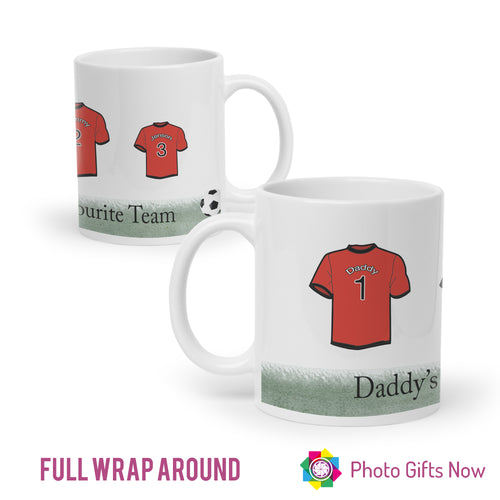 Personalised Mug || Family Football Shirt || Fathers Day