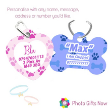 Load image into Gallery viewer, Personalised Dog Tag || Bone / Heart Dog ID ||